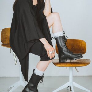 516 aka High Aviator Boots – Black