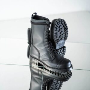 516 aka High Aviator Boots – Black