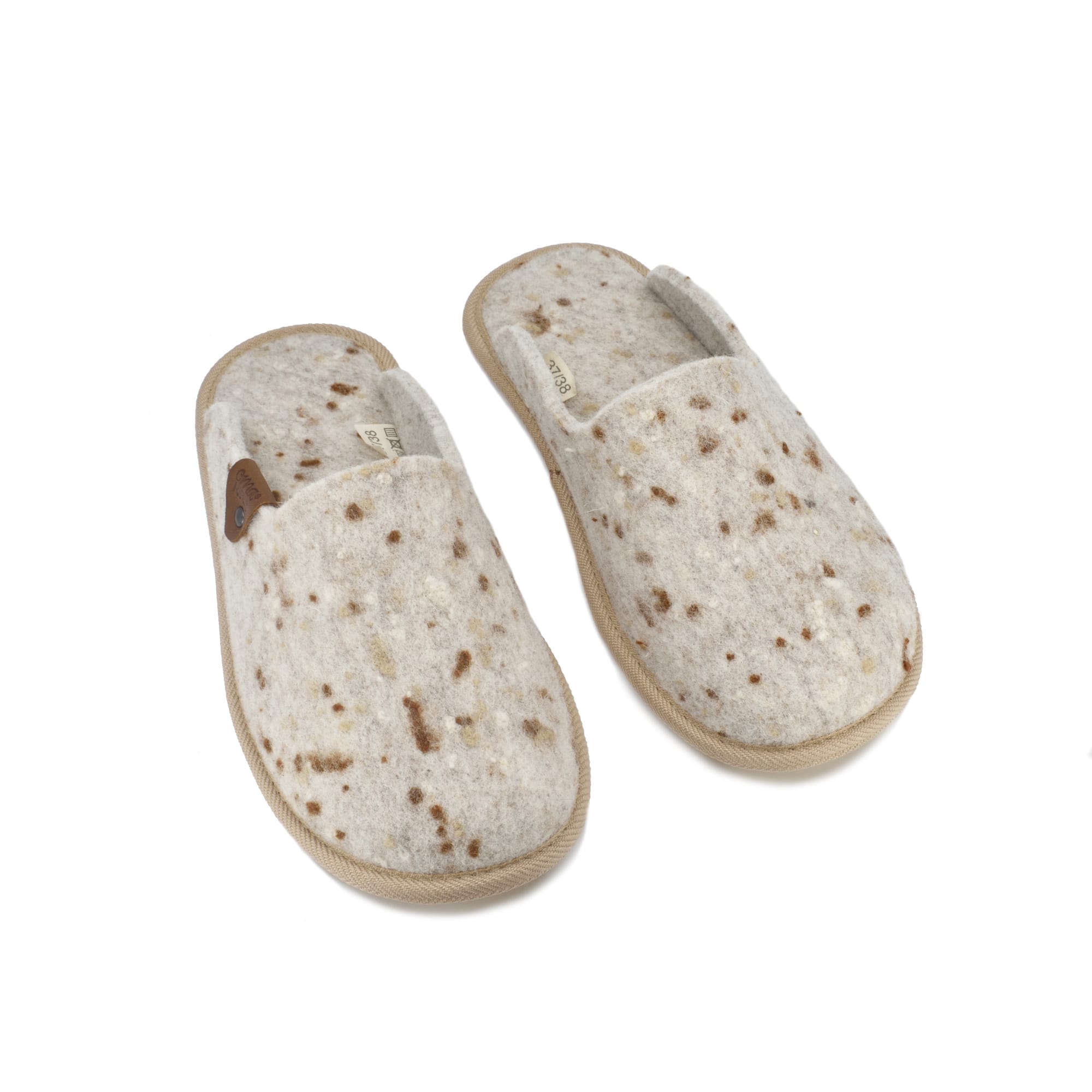Natural felt slippers Pelsi - Beige