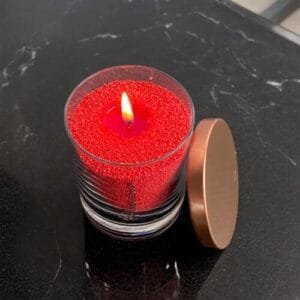 Unscented Powder Candle in Glass – Red 160g
