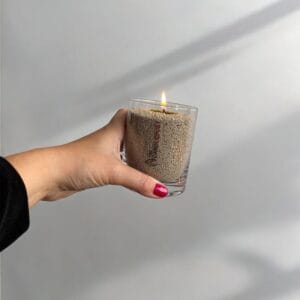 Unscented Powder Candle in Glass – Olive Green 160g