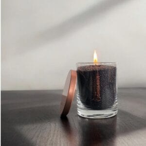 Unscented Powder Candle in Glass – Black 160g