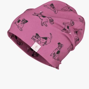 Kids Hat-Beanie For Autumn And Spring KLAUS - Pink Dogs