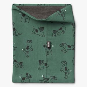 Kids Merino Neck Tube MOKKA - Green Dogs