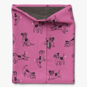 Kids Merino Neck Tube MOKKA - Pink Dogs