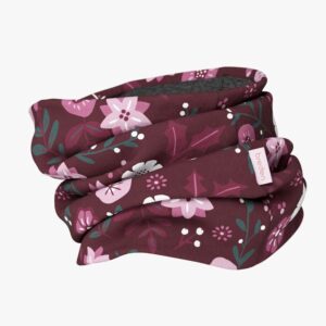 Kids Merino Neck Tube MOKKA - Winter Flowers