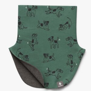Kids Merino Neck Warmer MIKEL - Green Dogs