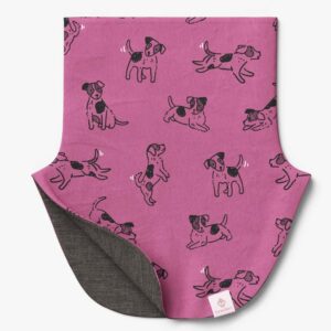 Kids Merino Neck Warmer MIKEL - Pink Dogs