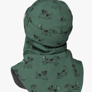 Merino Balaclava For Kids BREM - Green Dogs