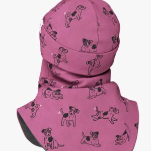 Merino Balaclava For Kids BREM - Pink Dogs