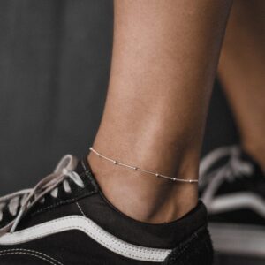Mini Bubble Anklet – Silver