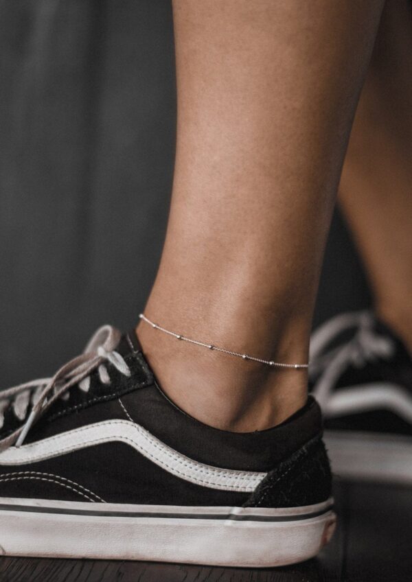Mini Bubble Anklet – Silver