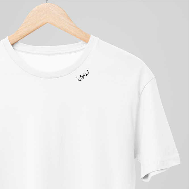 Embroidered Collar Organic Cotton T-shirt "Dad"