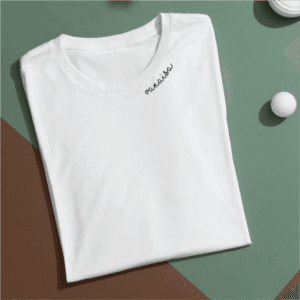 Embroidered Collar Organic Cotton T-shirt “Vanaisa” (EE)