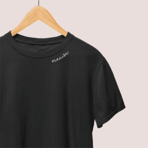 Embroidered Collar Organic Cotton T-shirt “Vanaisa” (EE)