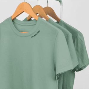 Embroidered Collar Organic Cotton T-shirt “Vanaisa” (EE)