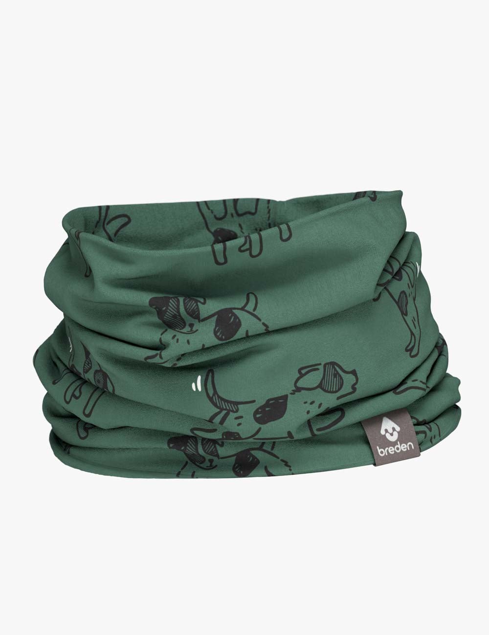 Kids Neck Tube For Autumn And Spring TOBIAS - Green Dogs