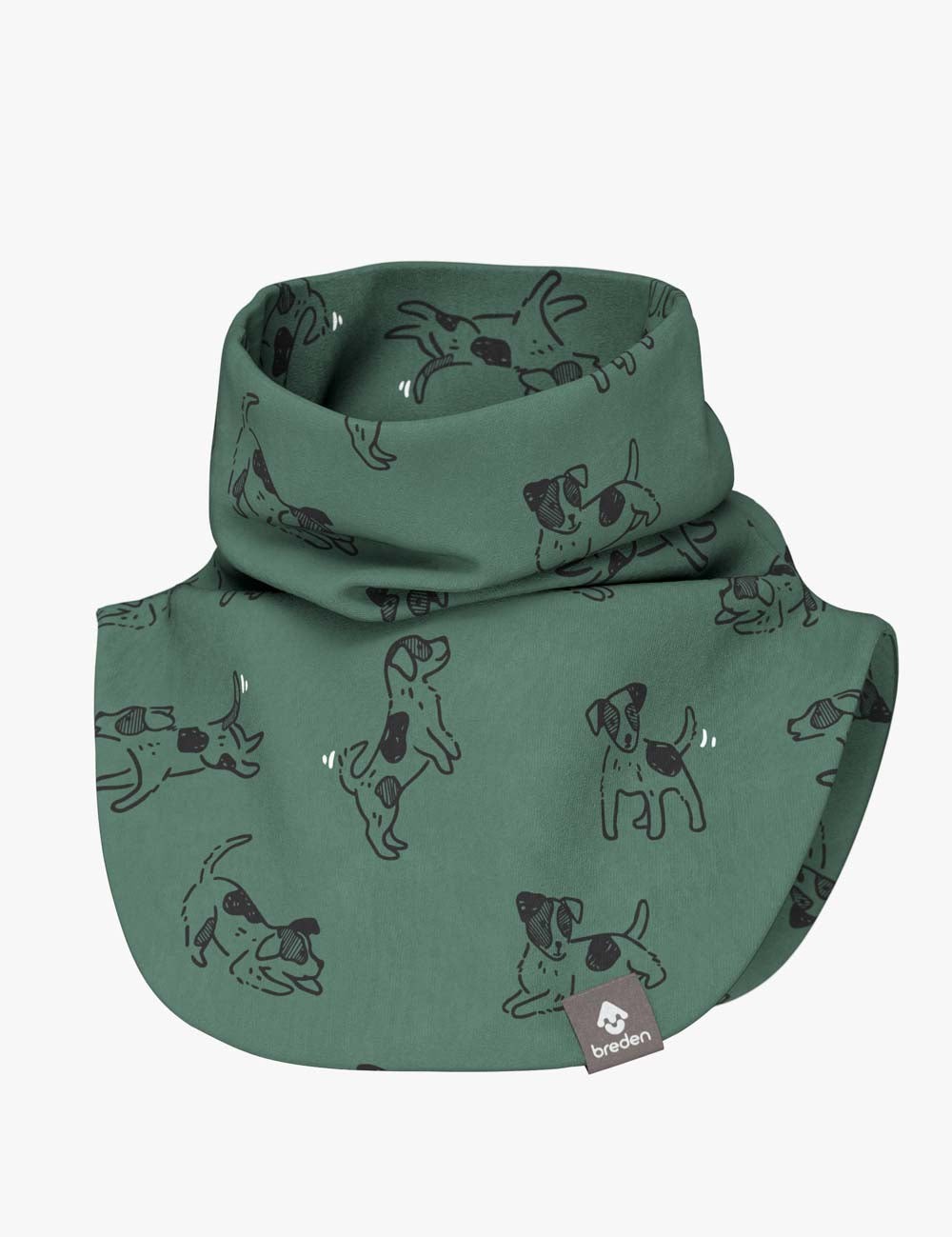Kids Neck Warmer For Autumn And Spring TARON - Green Dogs
