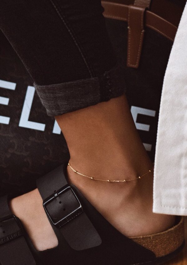 Mini Bubble Anklet – Gold