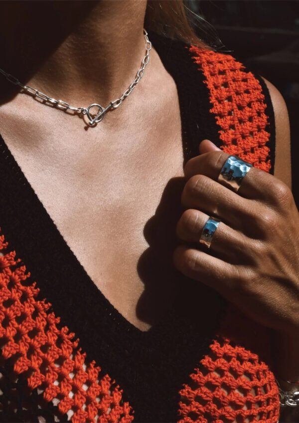 Paper Clip Choker – Silver
