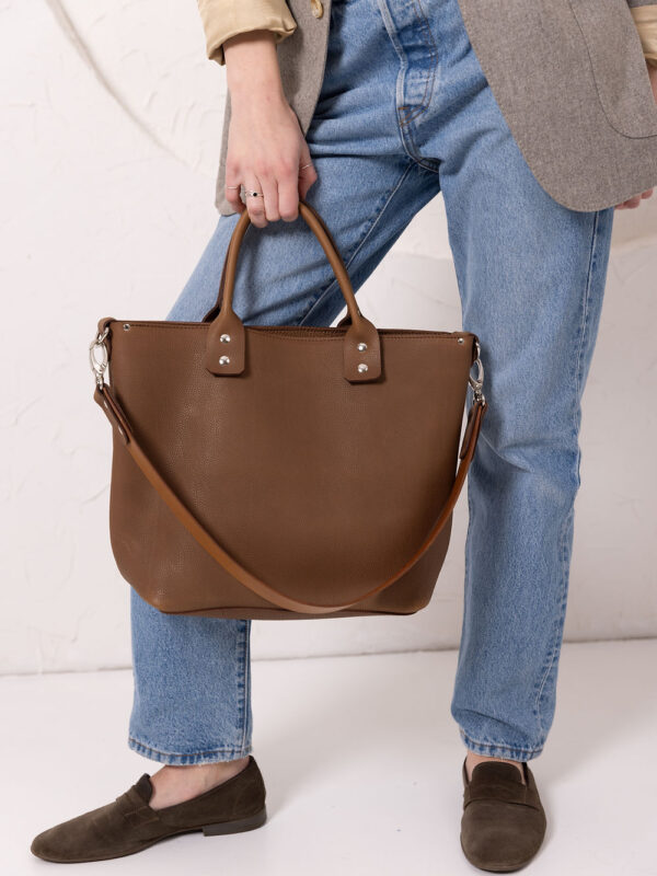 MIGLE Leather Handbag – Cappuccino