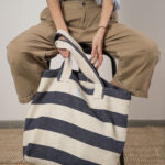 BEACH BAG - Reclaimed stripe canvas