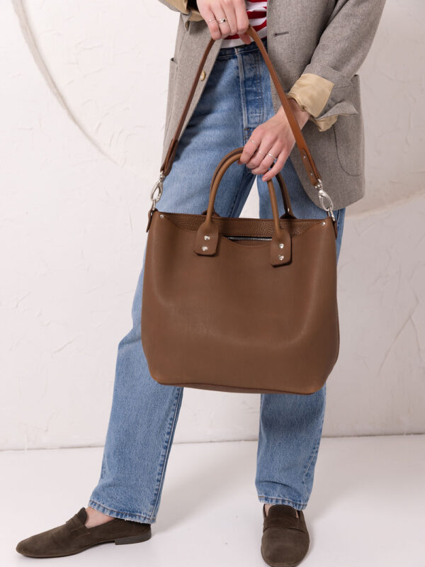 MIGLE Leather Handbag – Cappuccino
