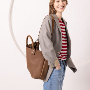 MIGLE Leather Handbag – Cappuccino