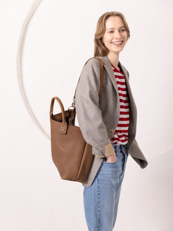 MIGLE Leather Handbag – Cappuccino