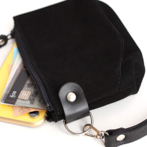 POUCH Wallet - Black Suede
