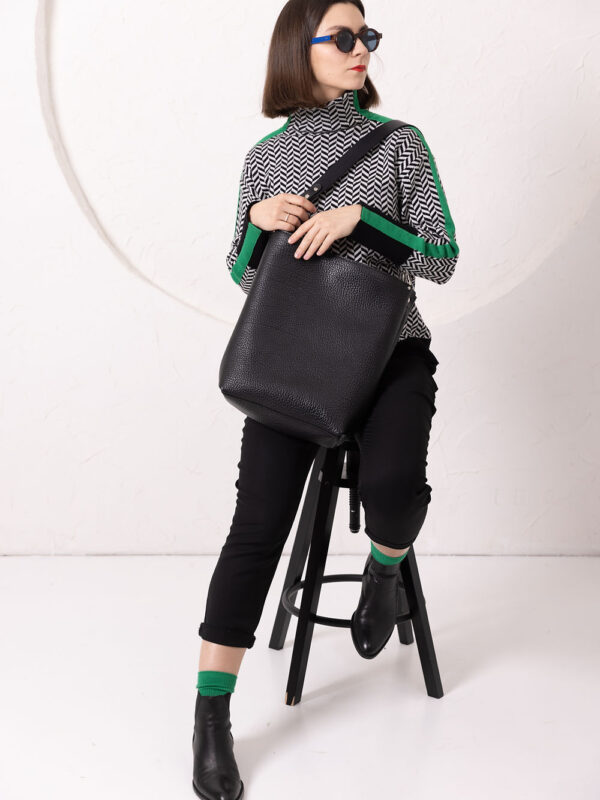 ADDISON Leather Tote – Black