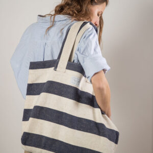 BEACH BAG – Reclaimed stripe canvas