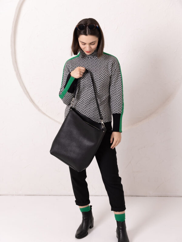 ADDISON Leather Tote – Black