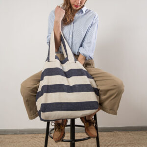 BEACH BAG – Reclaimed stripe canvas
