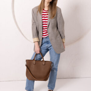 MIGLE Leather Handbag – Cappuccino
