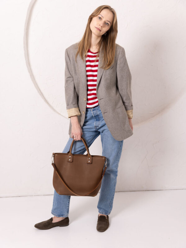 MIGLE Leather Handbag – Cappuccino