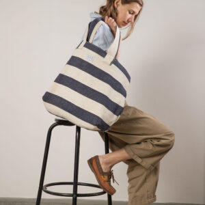 BEACH BAG – Reclaimed stripe canvas
