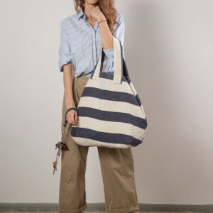 BEACH BAG – Reclaimed stripe canvas