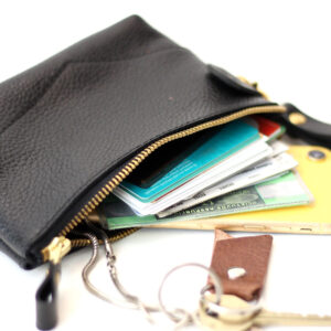 POUCH Wallet – Black with Golden details