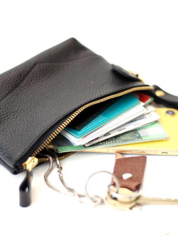 POUCH Wallet – Black with Golden details