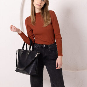 MIGLE Leather Handbag – Dark Denim