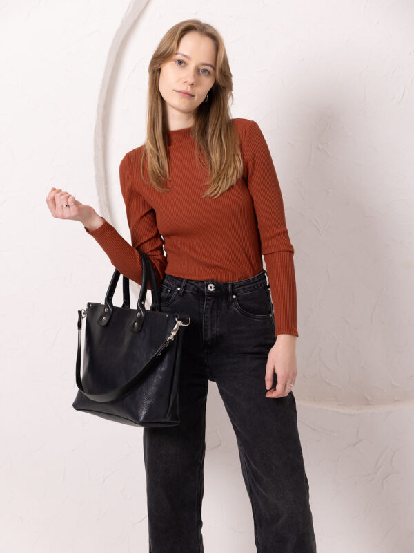 MIGLE Leather Handbag – Dark Denim
