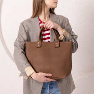 MIGLE Leather Handbag – Cappuccino