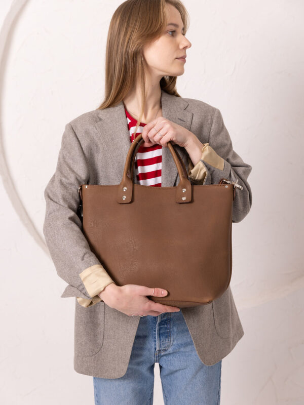 MIGLE Leather Handbag – Cappuccino