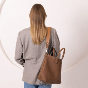 MIGLE Leather Handbag – Cappuccino
