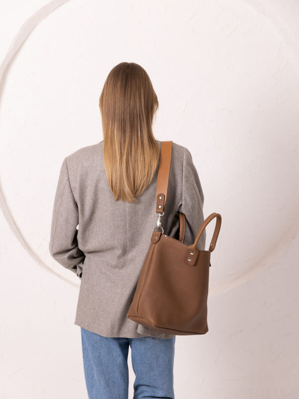 MIGLE Leather Handbag – Cappuccino