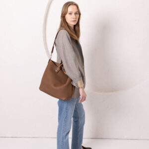 MIGLE Leather Handbag – Cappuccino