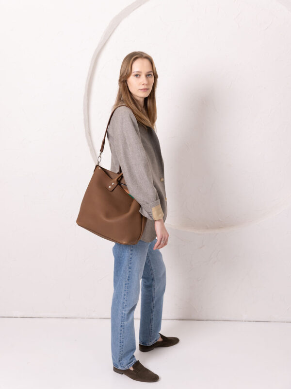 MIGLE Leather Handbag – Cappuccino