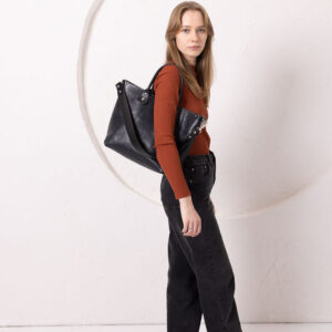 MIGLE Leather Handbag – Dark Denim