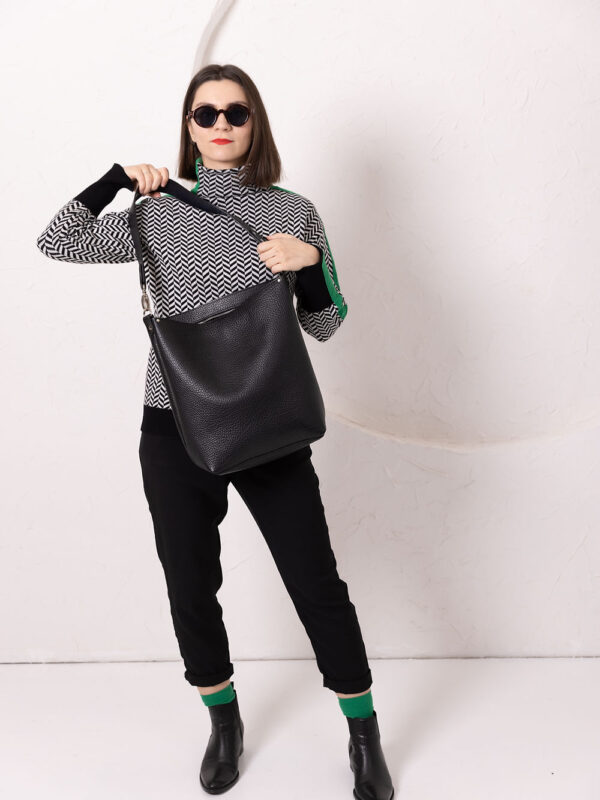ADDISON Leather Tote – Black